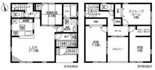 三郷市早稲田全3棟　新築戸建　1号棟